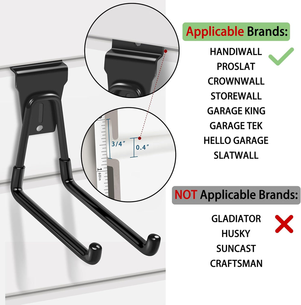 klasit Slatwall Hooks Black 20Pack Firmly and Durable Slatwall Accessories