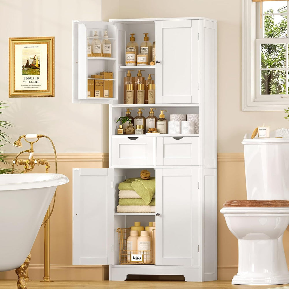 Kitchen Pantry Cabinet with 4 Door Shelves, Tall Storage Cabinet