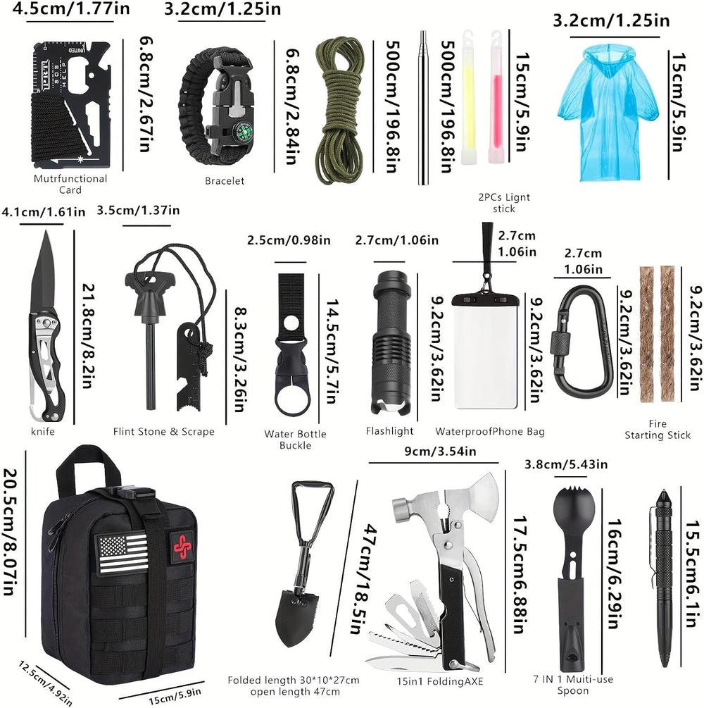 Survival Kit, 252Pcs Survival Gear First Aid Kit with Molle System Compatible...