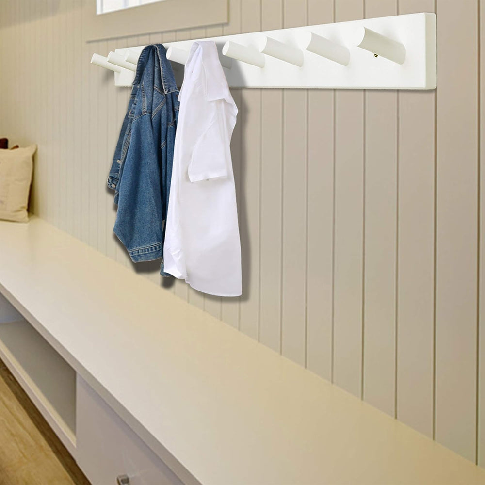 Dseap Coat Rack Wall Mounted - 10 Peg Hooks, 38-1/4" Long, Heavy Duty Wa...