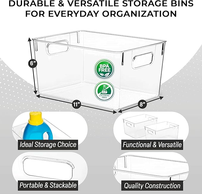 ClearSpace Clear Plastic Storage Bins – Pantry Organizers & Storage Conta...