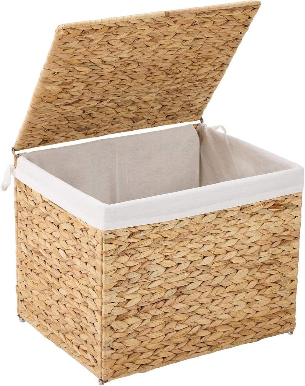 Water Hyacinth Storage Basket with Lid, 21.1 Gallon (80L) Wicker Shelf Basket...