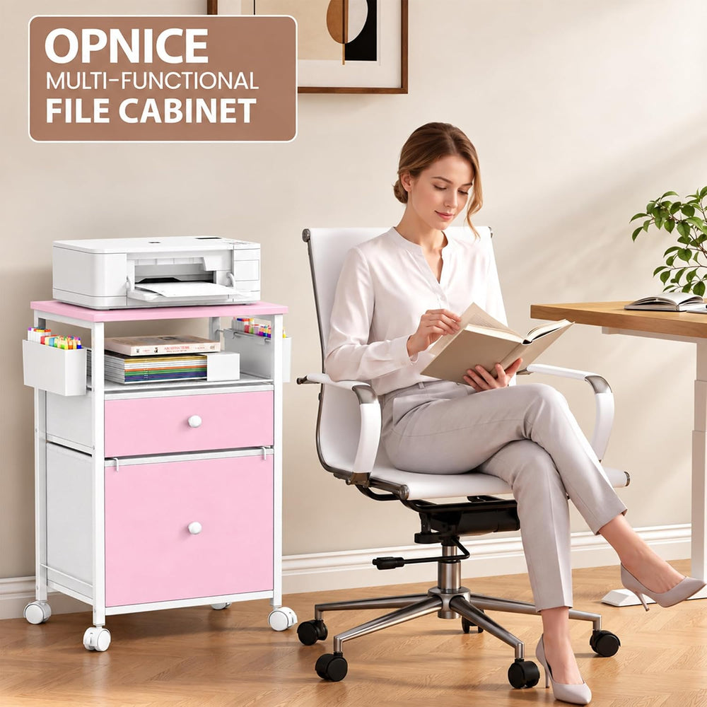 OPNICE File Cabinet Fits A4/Letter Size, Mobile Filing Cabinet & Printer ...
