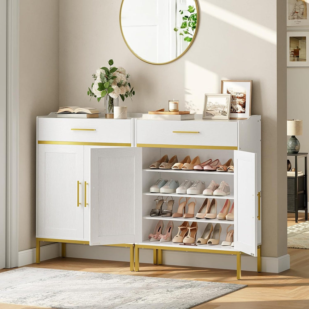 HOOBRO Shoe Storage Cabinet, 5-Tier Shoe Cabinet with Drawers, 36.6''...