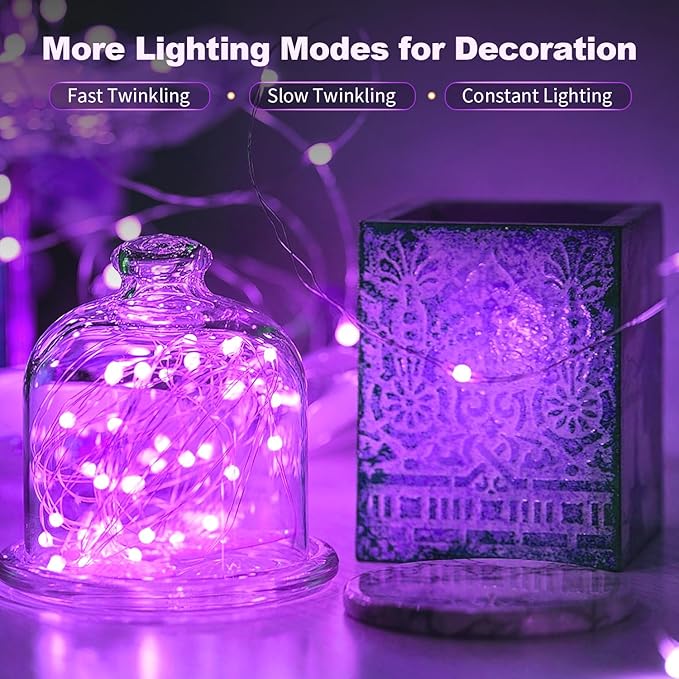 20 Pack LED Fairy Lights Battery Operated,3 Features Blinking Slowly Blinking...