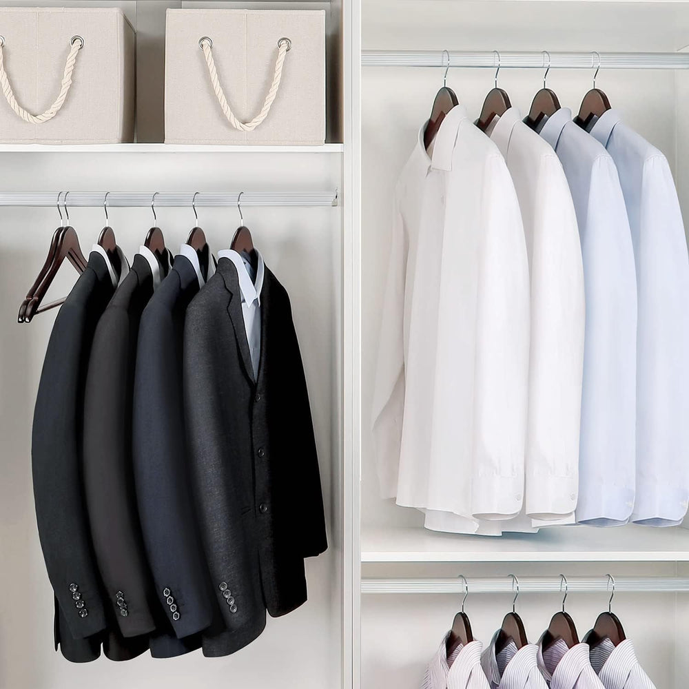 TOPIA HANGER Wooden Coat Hangers 30 Pack, Cherry Wood Suit Hangers with Non S...
