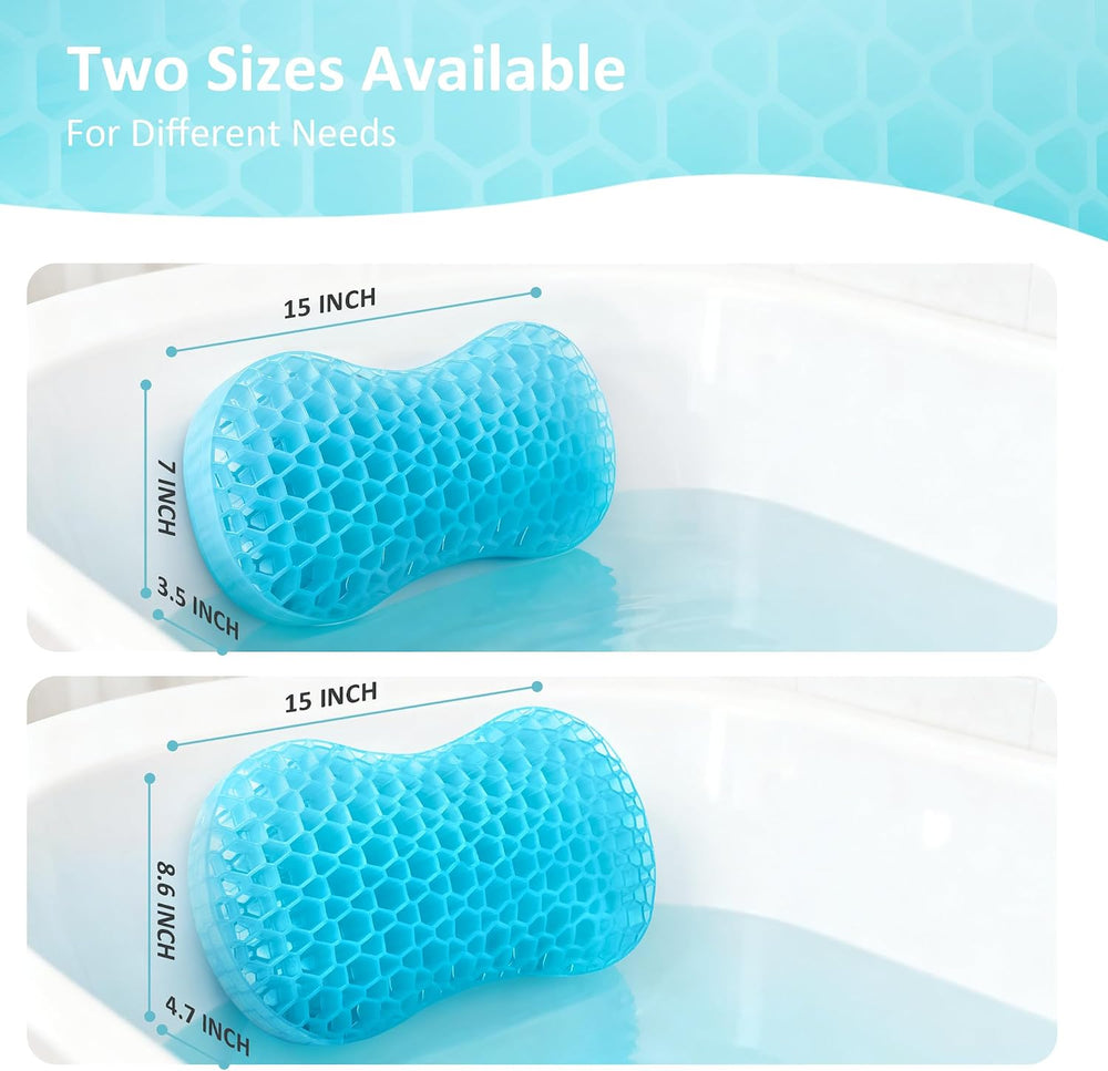 Sunlit Bath Jello Gel Bath Pillows, Lumbar Pillow for Bathtub, Back Support P...