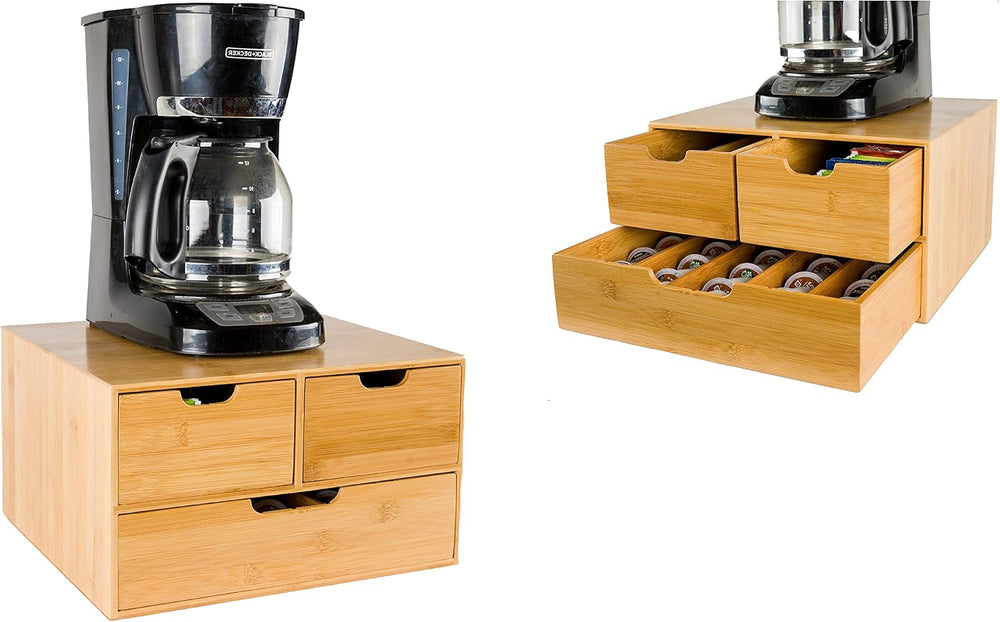BAMBOO LAND- Extra Large Bamboo K Cup Holder for Counter, 2-Tier K-Cup Organi...