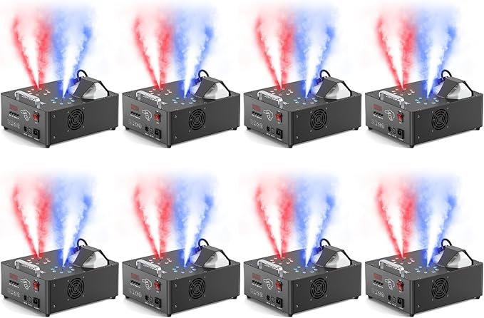 2000W Professional Fog Machine Dual Nozzle with 16 RGB LED, DMX Control Adjus...