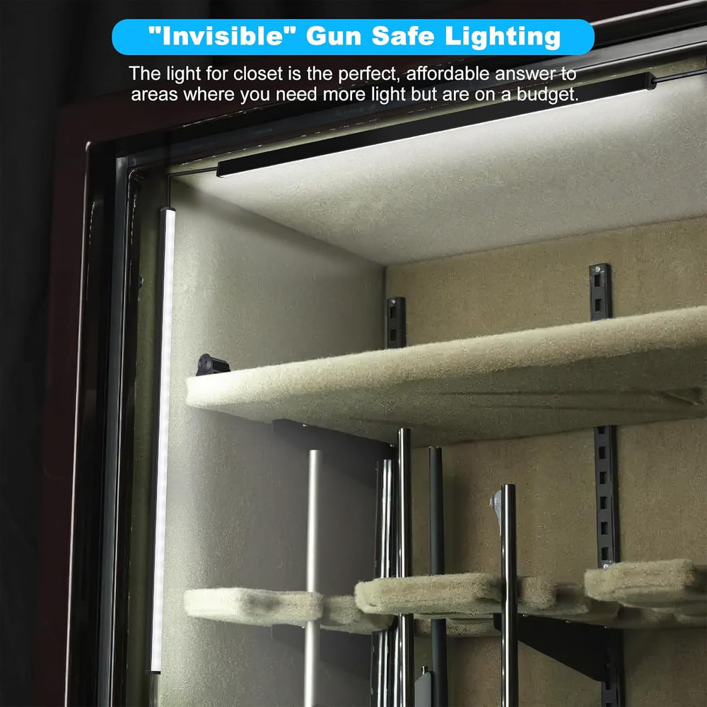 JUSJUBR Gun Safe Light Kit - Door Activated Safe Lights, 6 PCS x 12 Inch Slim...