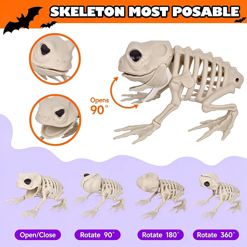 Posable Halloween Skeleton Decorations, 3 Pack Full Body Jointed Skeleton Set...