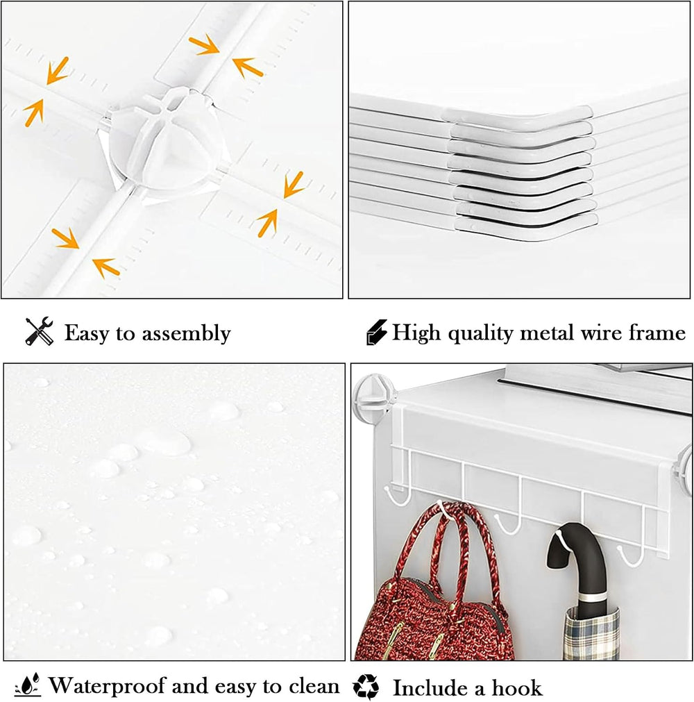 AWTATOS 8 Tiers Shoe Rack Organizer, 32 Pair Shoe Storage Cabinet, White