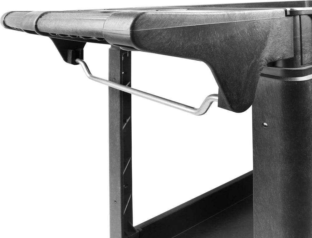 MaxWorks Heavy Duty 2‑Shelf Service Cart 500 lb Capacity Polypropylene Utilit...