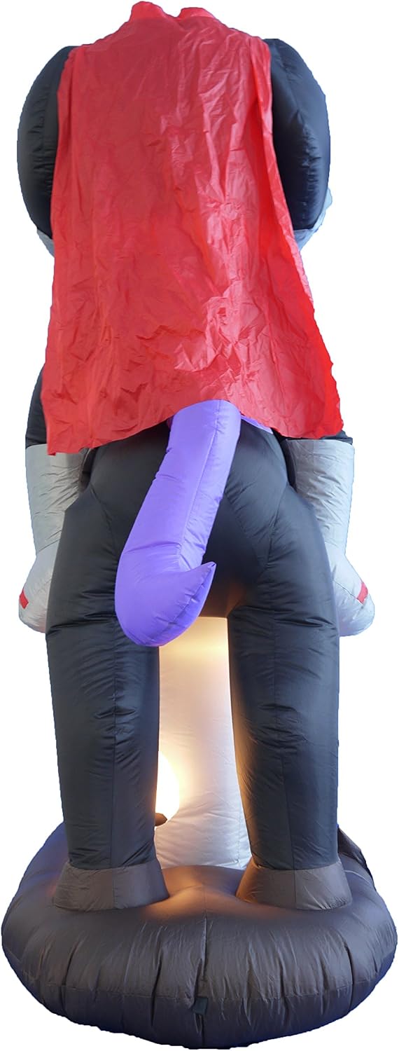 6.5 FT Tall Lighted Halloween Inflatable Headless Horseman with Horse