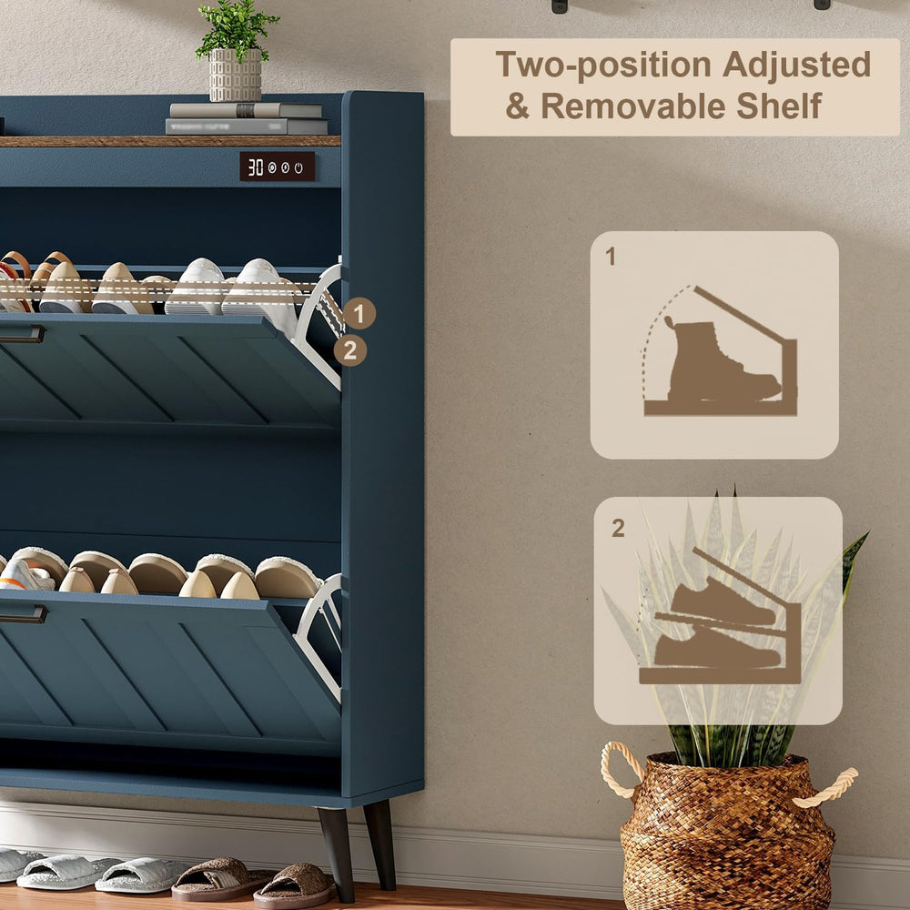 ChooChoo Shoe Storage Cabinet with 4 Flip Drawers and Deodorizer