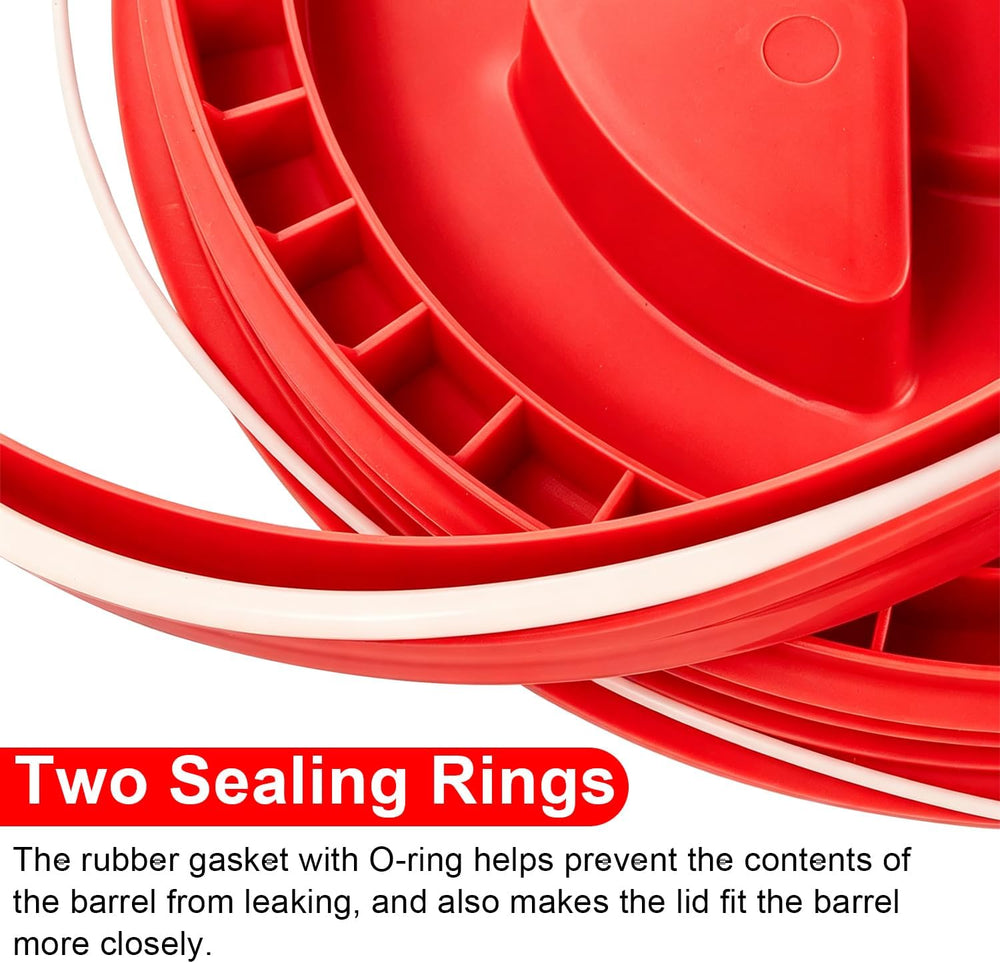 3 Pieces 5 Gallon Bucket Lids with Bucket Lid Opener, 12 Inch Leak Proof Seal...