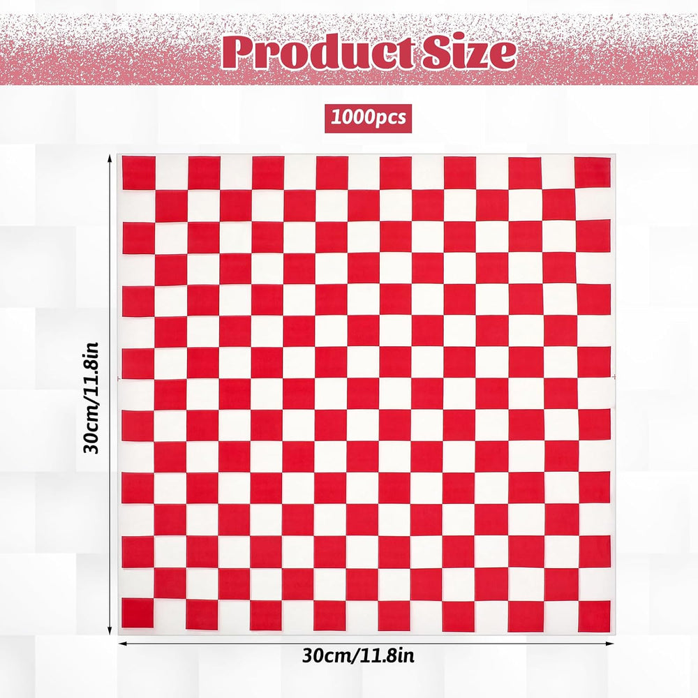 simarro 1000 Sheets Checkered Deli Paper Sheets, 12 x 12 Inch