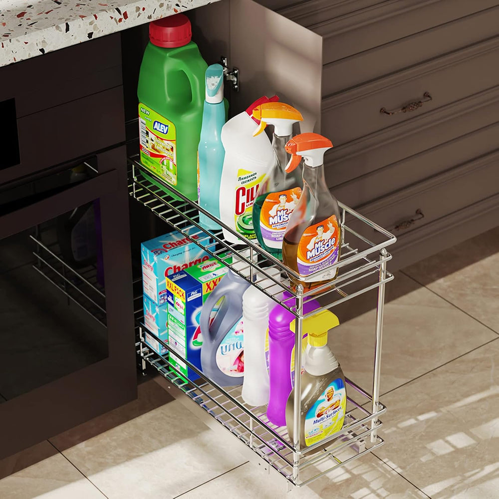 LOVMOR Pull Out Cabinet Organizer and Storage (5" W x 21" D) 2-Tier...