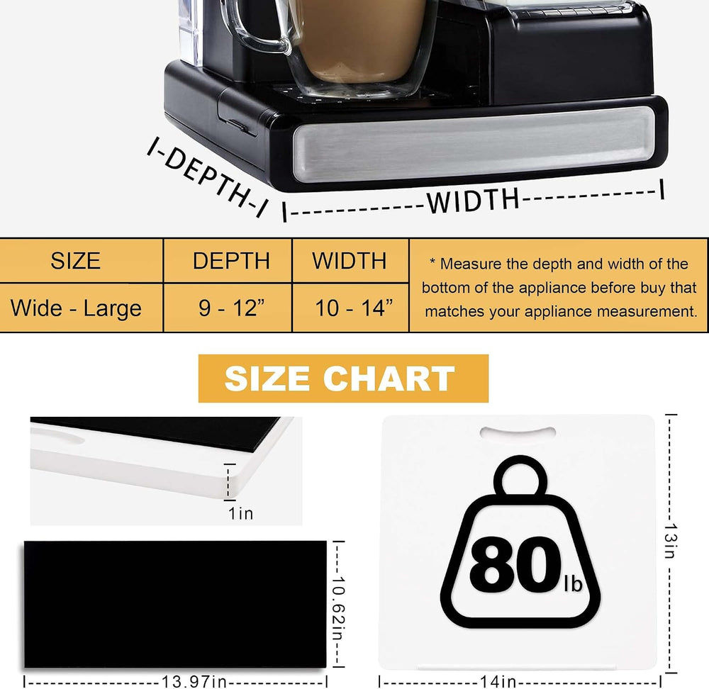 MinBoo Bamboo Appliance Slider,Sliding Tray for Coffee Maker, Kitchen Counter...