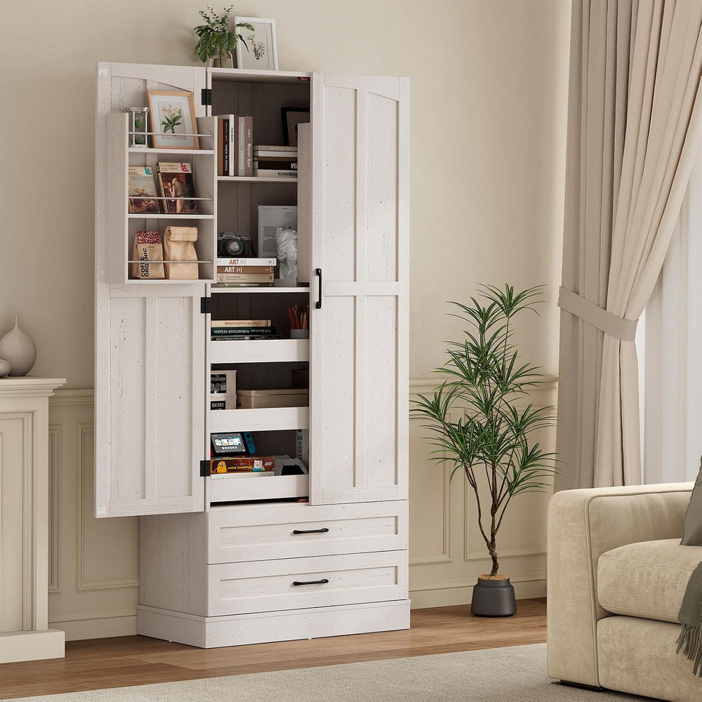 71" Tall Kitchen Pantry Cabinet, Freestanding Storage Cabinet with Drawers