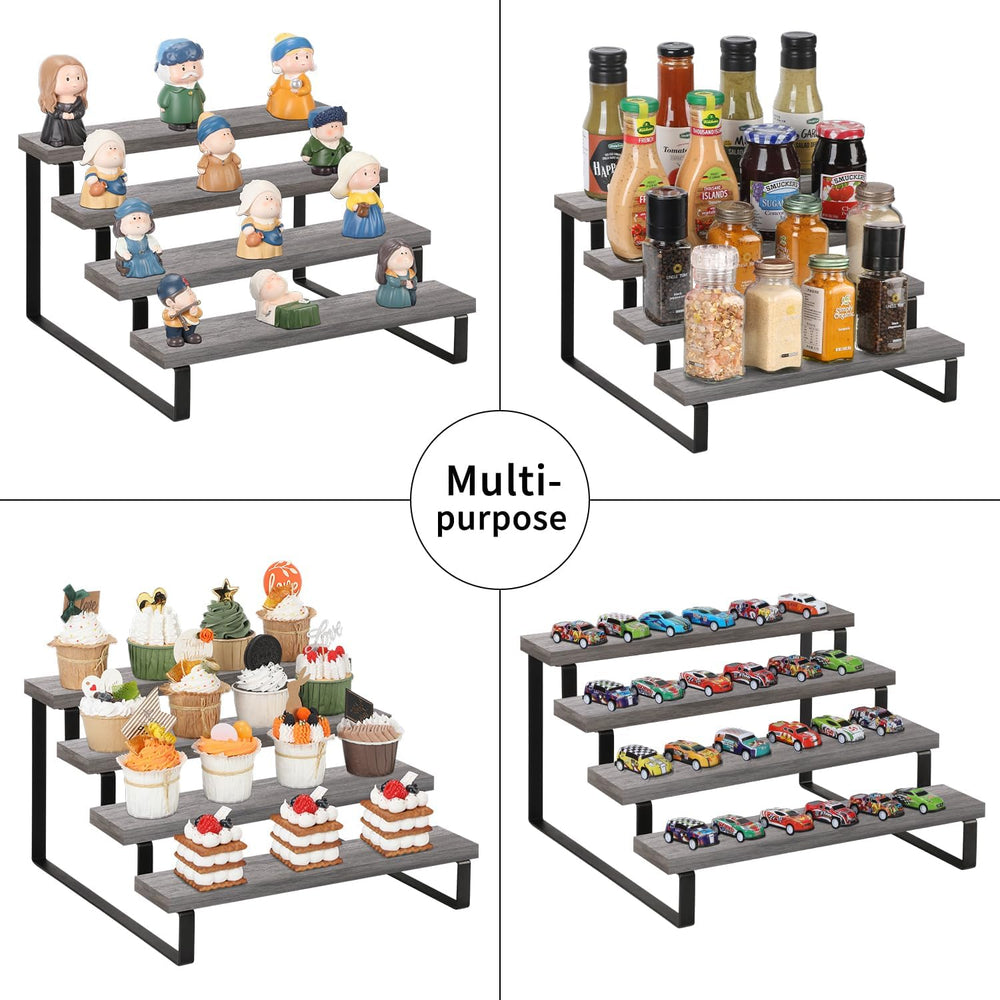 Wooden Display Riser Stand, Tiered Perfume and Cologne Organizer Stand, 4 Tie...