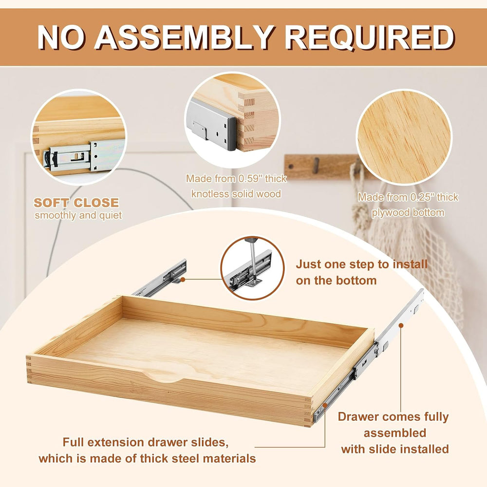 2 Set Wood Pull out Cabinet Organizer, Wood Color, 30'' X 21''...