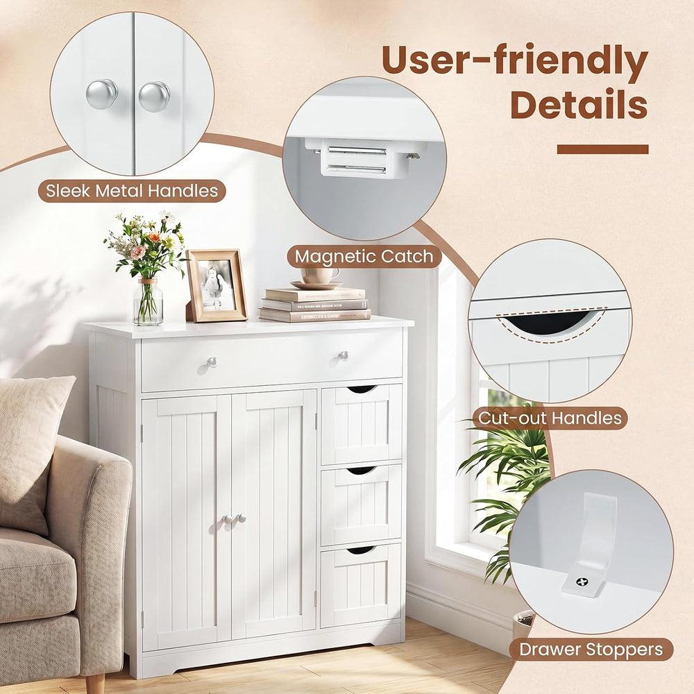 Bathroom Floor Cabinet with Concealed Storage