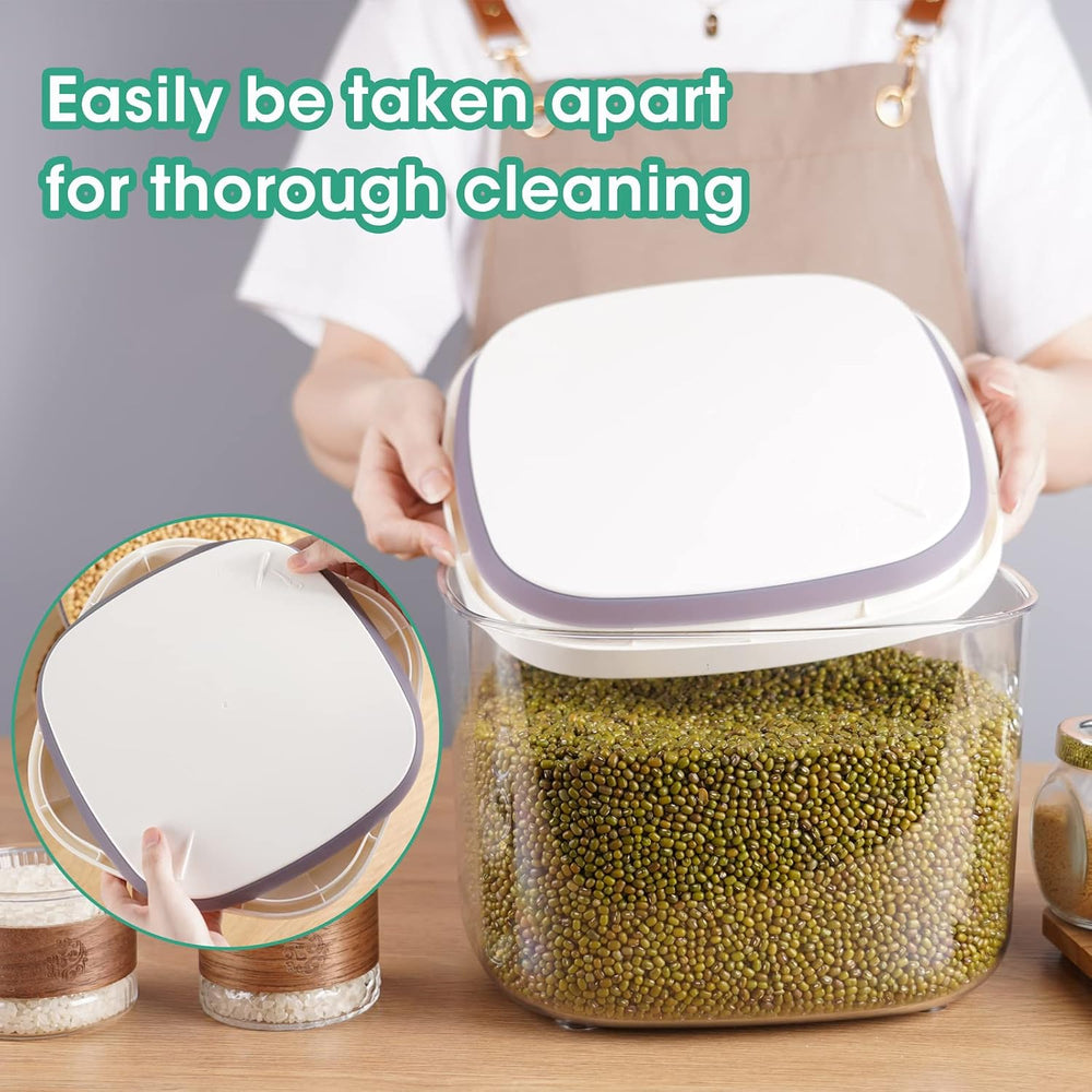 Airtight Rice Container 10 Lbs, Clear Plastic Food Storage Container Bin For ...