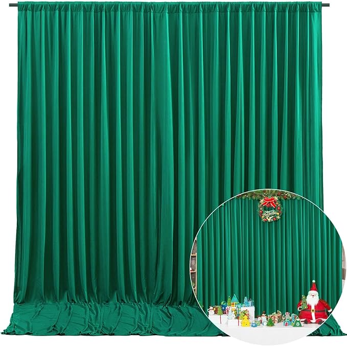 10 x 7 Feet Green Backdrop Curtain for Partie, Background Curtains for Photos...