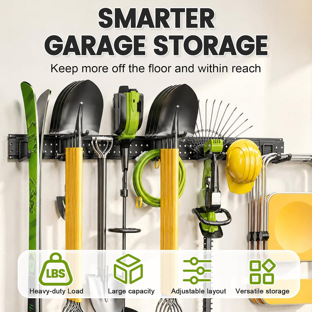 Garage Tool Organizer Wall Mount, 66 Inch Heavy Duty Garage Organization Syst...