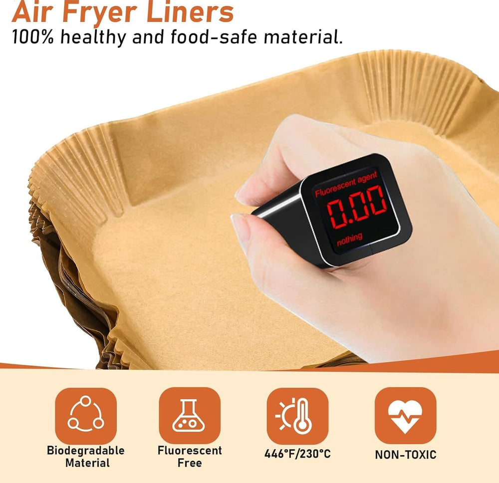 Air Fryer Liners Disposable, Rectangular Airfryer Paper Liners for Ninja 2-Ba...