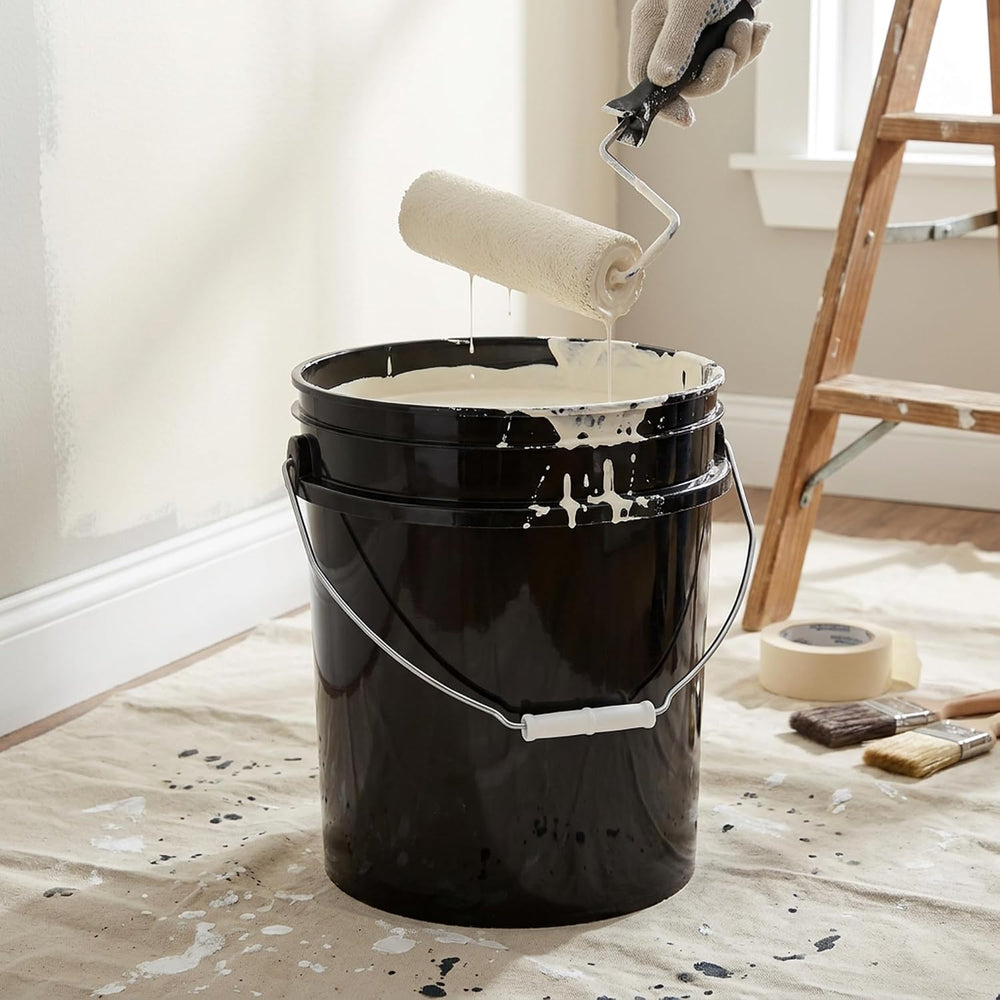 MKS Plastics Black 5-Gallon Heavy-Duty Bucket, No Lid Included, 5-Pack