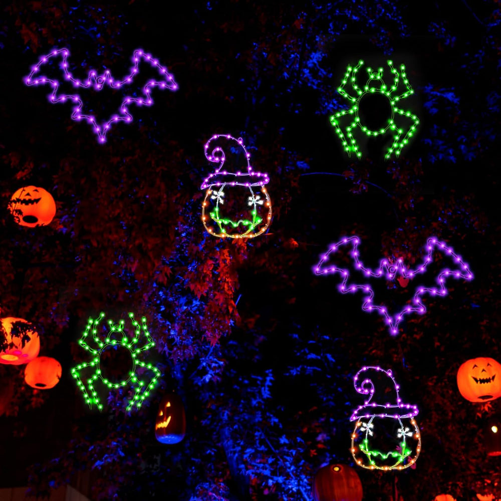 Halloween Window Lights, 3 Pack LED Waterproof Timer Indoor Decor