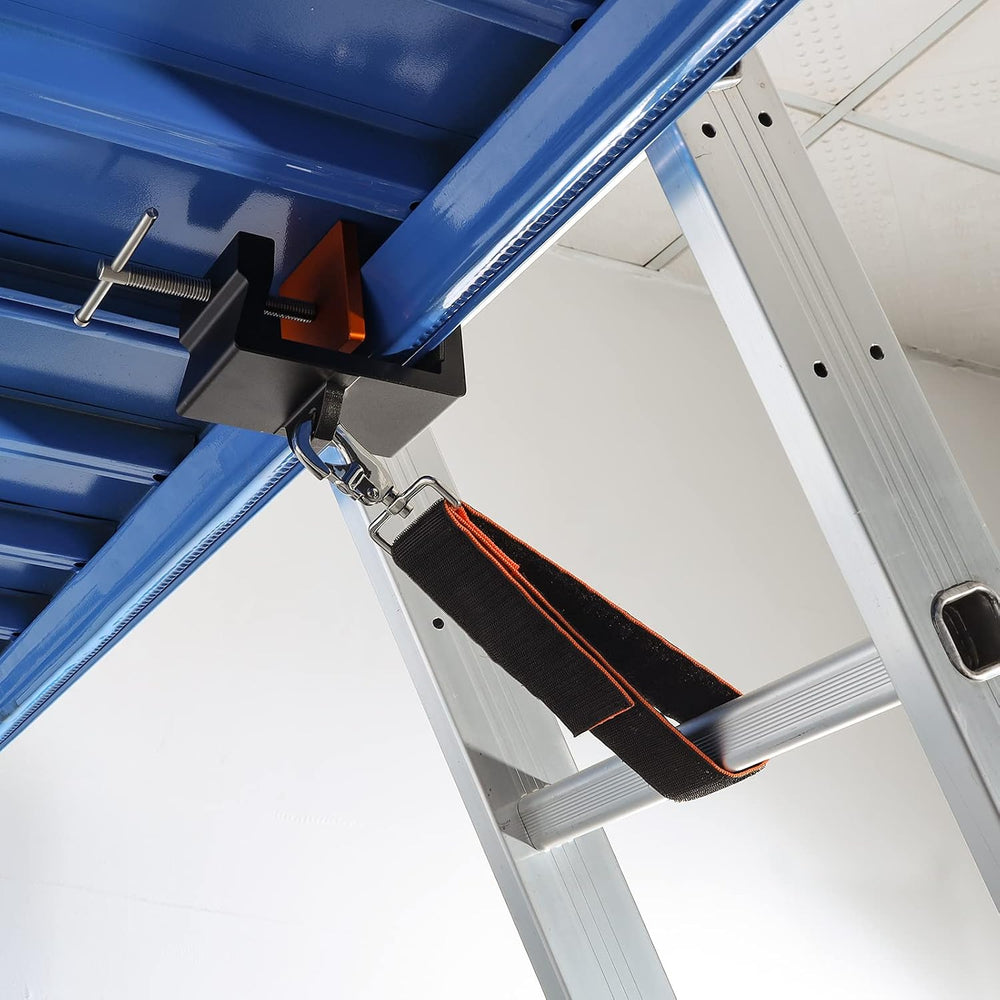 Aluminum Roof Fall Protection System with 2FT & 3FT Ladder Safety Harnesses