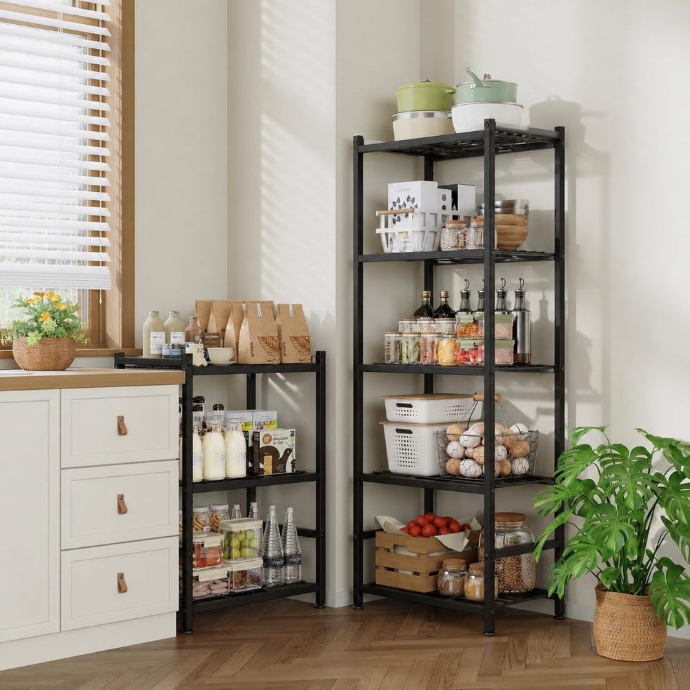 Storage Shelves, 5-Tier Metal Shelving Unit with Leveling Feet, Shelf Organiz...