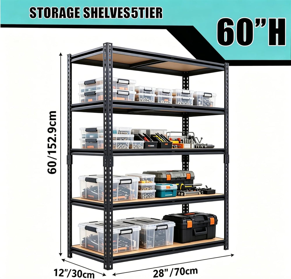 Garage Storage Shelves Heavy Duty Garage Shelving Units 60" x 28" x...