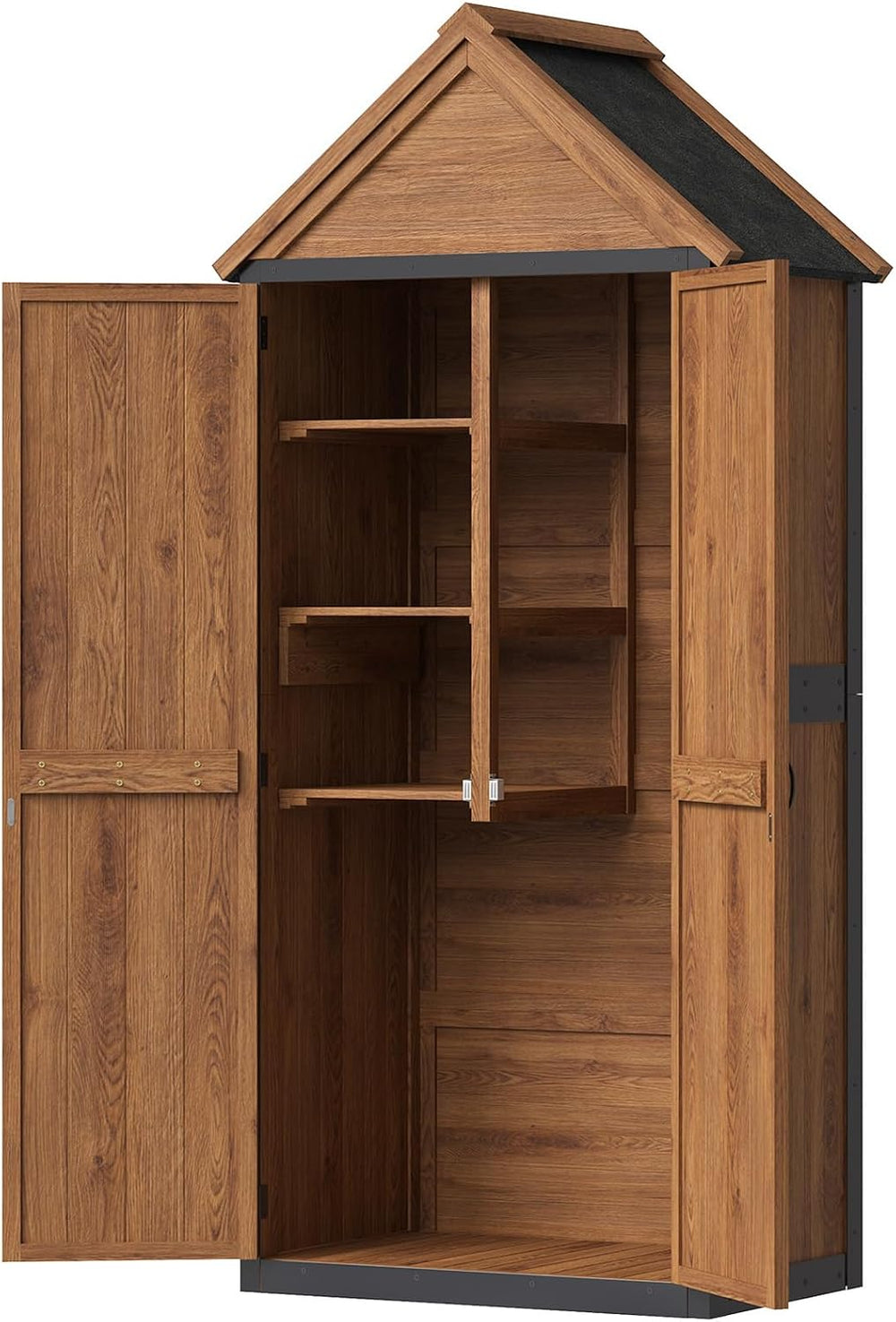 Aoxun Solid Wood Outdoor Cabinet 2.3'x1.3' with Asphalt Roof & Floor