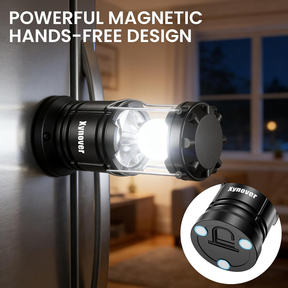 4-Pack Camping Lanterns,LED Lights Powered By Battery,Magnetic Base,Hanging H...