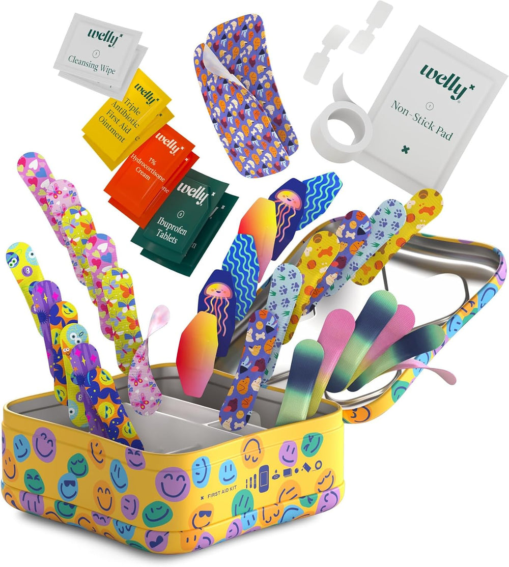 Welly First Aid Kit | FSA Eligible | Adhesive Flexible Fabric and Waterproof ...