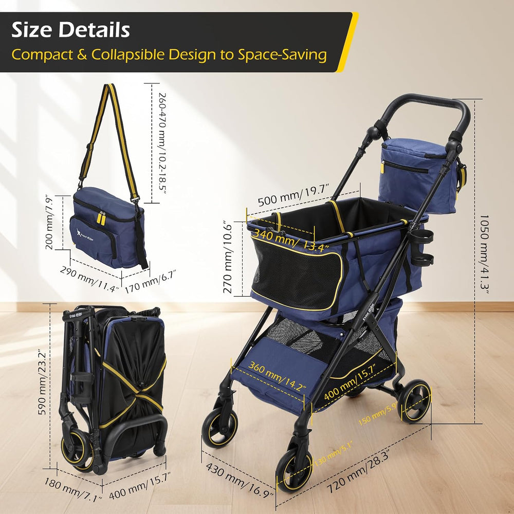 Dyna-Living Folding Shopping Cart for Groceries 70LBS Personal Grocery Cart