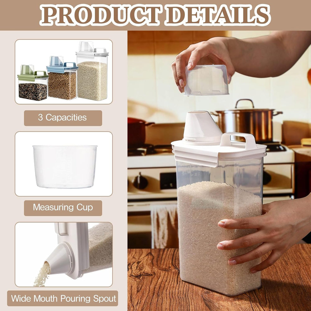 LemonRoad 6 Pcs Cereal Container Organizer Sets, 1.3L & 1.8L & 2.5L, ...