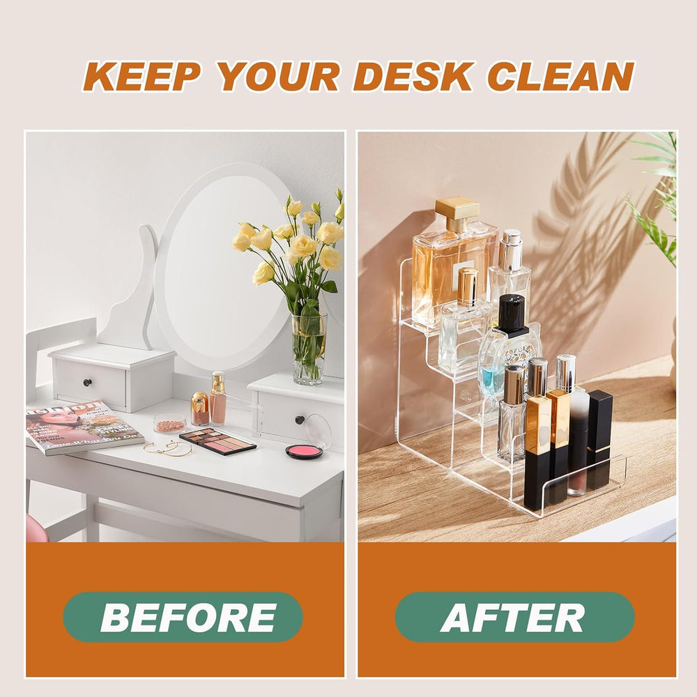 2 Pack 5-tier Acrylic Display Stand for Purses & Wallets