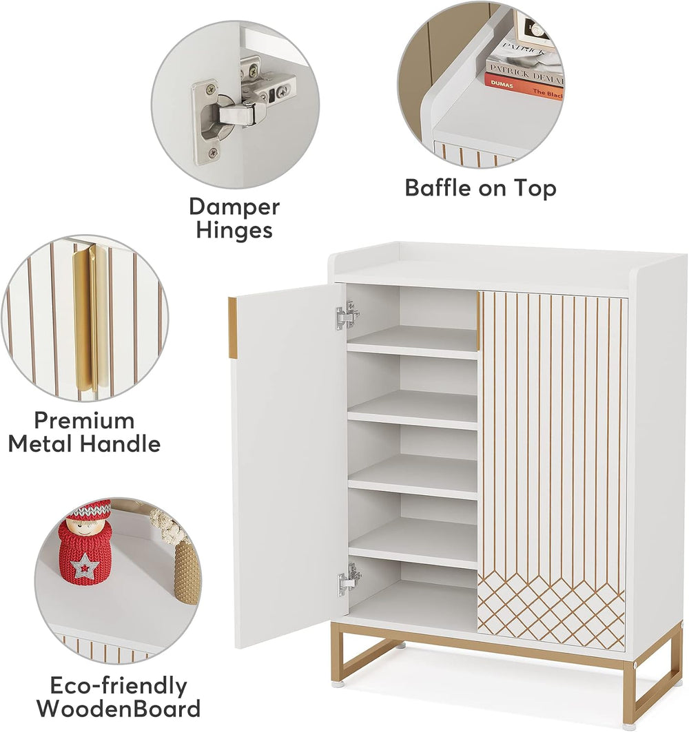 Tribesigns Shoe Cabinet with Doors, 5 Tiers Shoe Storage Cabinet for Entryway...