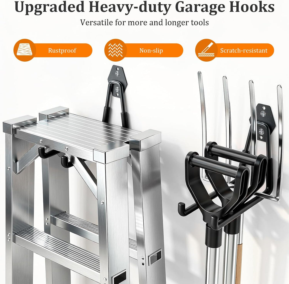 Housolution Steel Garage Hooks - 30Pack Anti-Slip Coating, Black