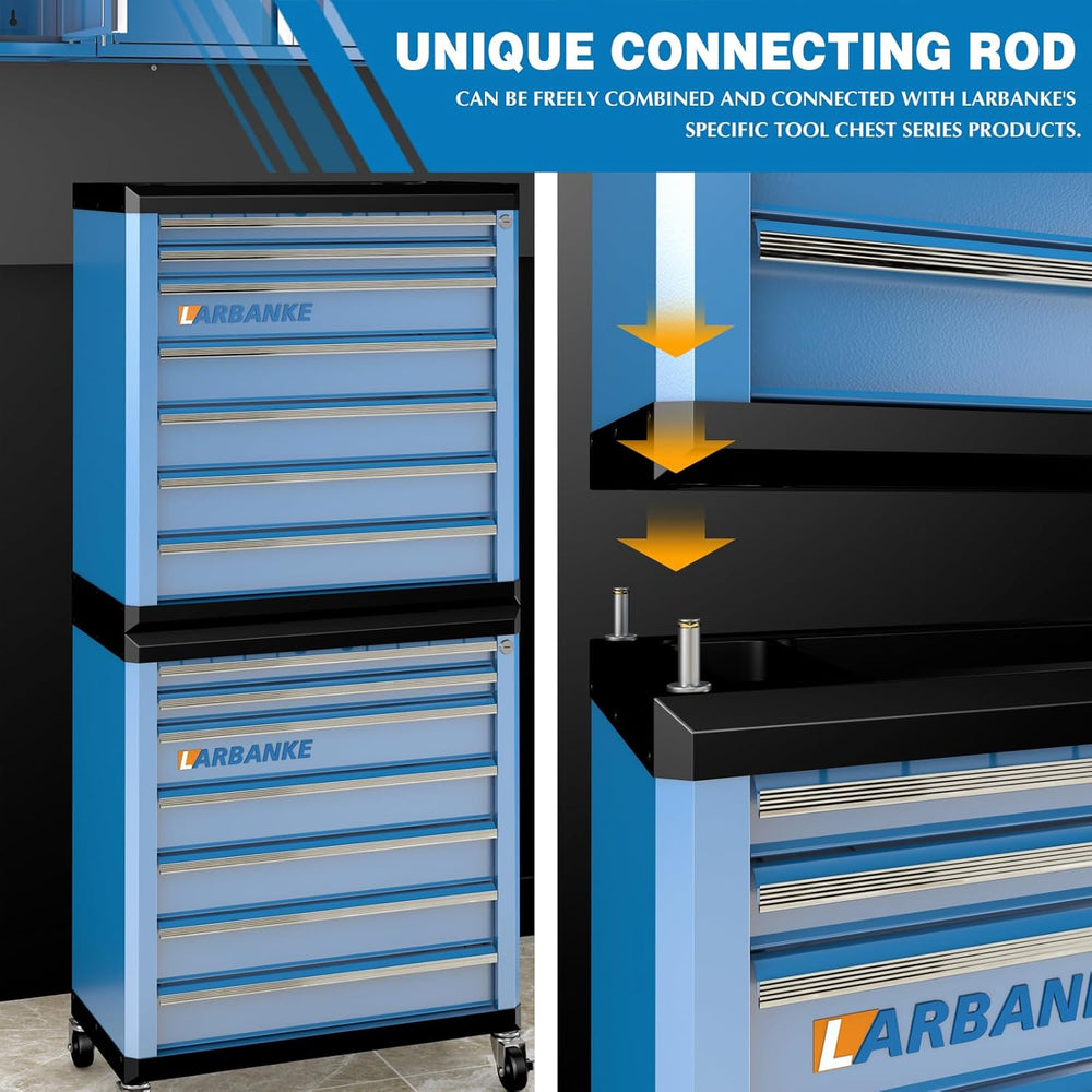 7-Drawer Rolling Tool Chest with Wheels,Locks,Blue Tool Cabinet