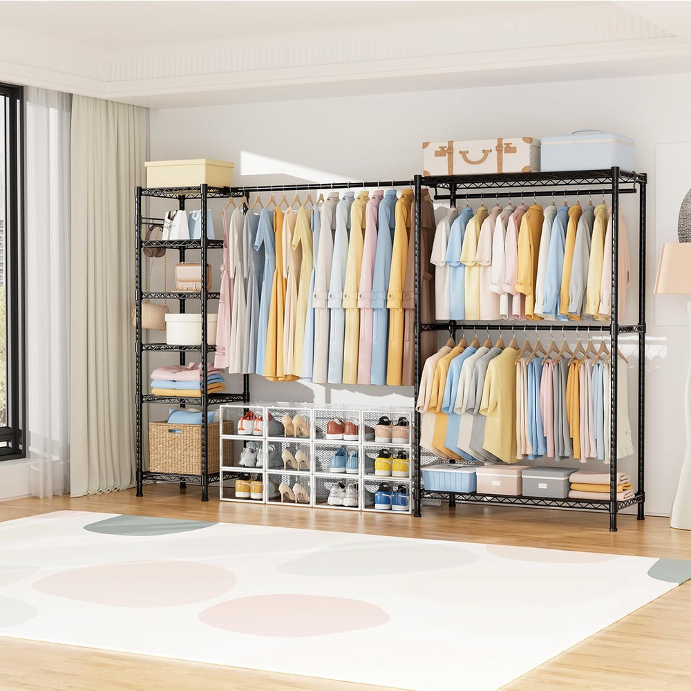 VTRIN Heavy Duty Clothes Rack, Freestanding Metal Closet Garment Rack Black
