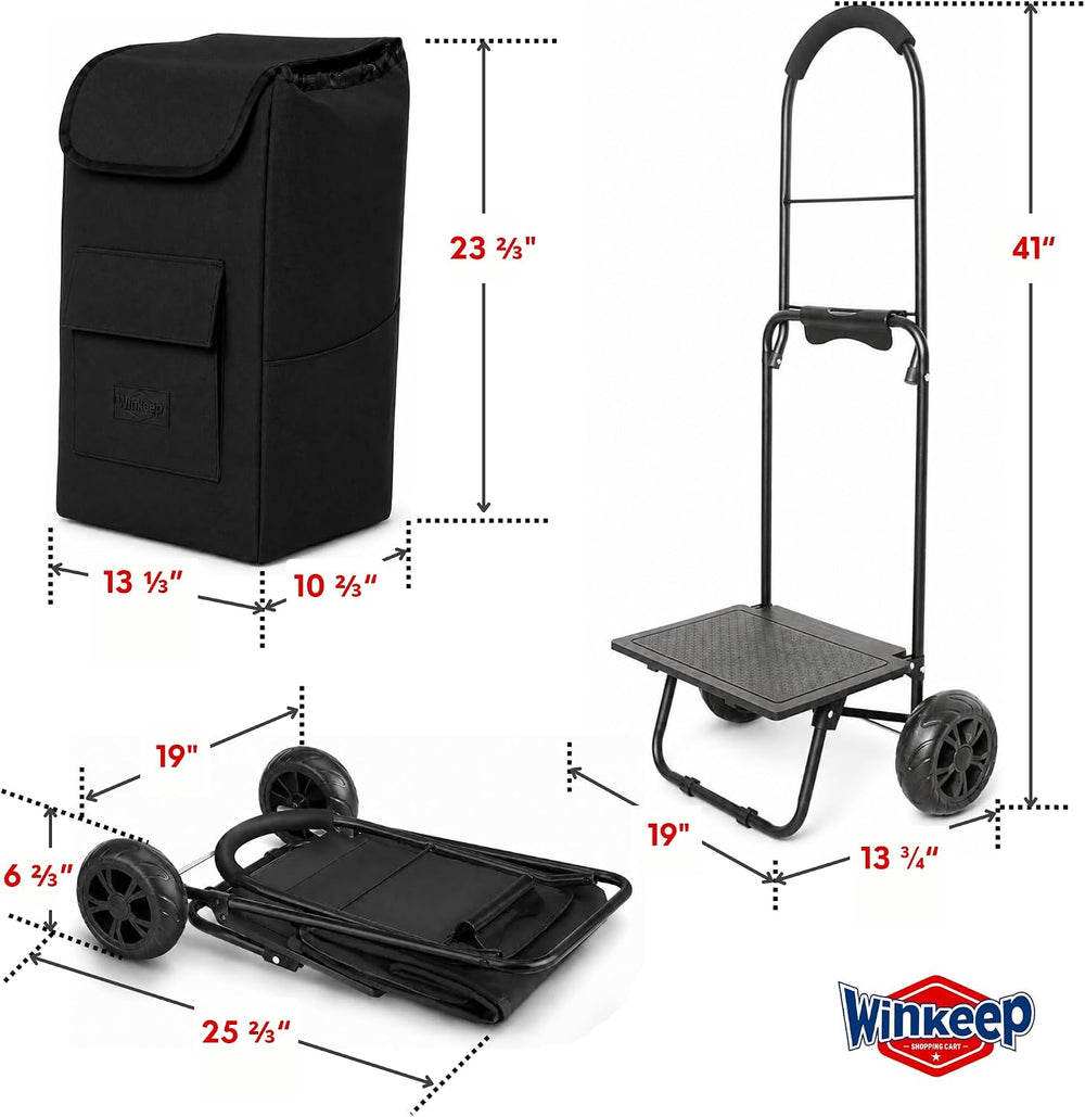Shopping Cart, Super Loading Grocery Trolley, 220 lbs Capacity, Foldable Cart...