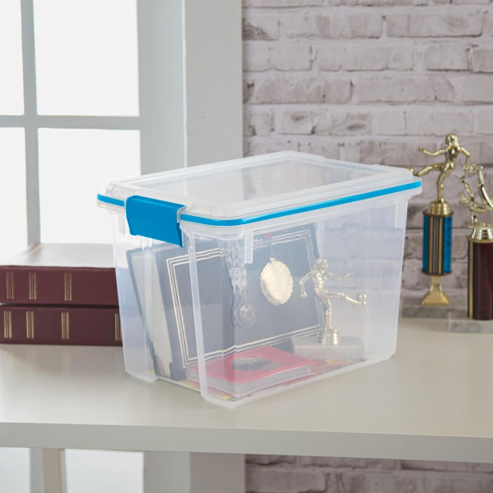 Sterilite Gasket Storage Box with Lids for Home & Office, 20 Quart, 12-Pack