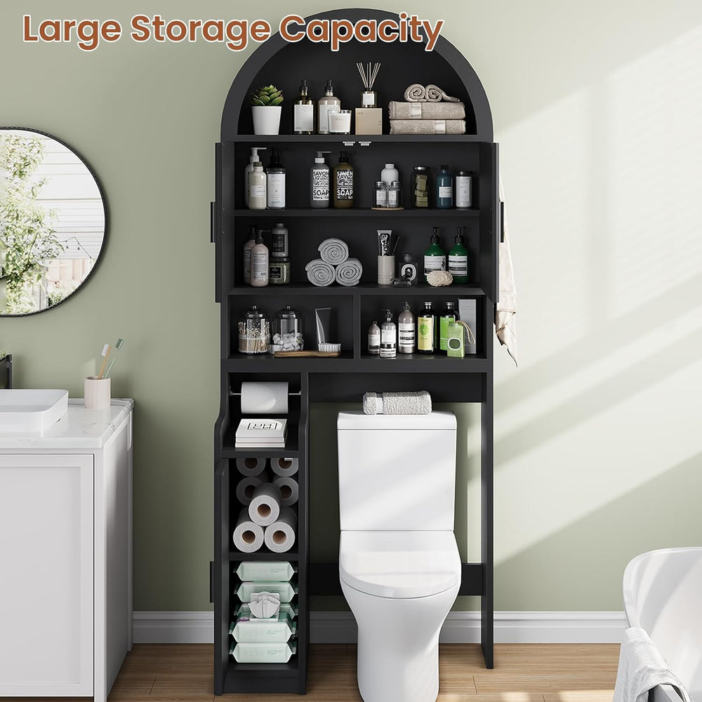 Itaar Arched Over The Toilet Storage Cabinet, 78.7" H Fluted Bathroom Or...