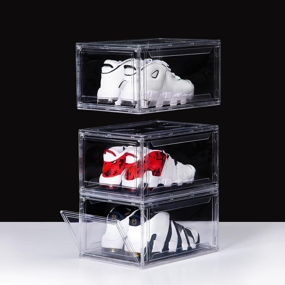 3 Pack Acrylic Shoe Boxes, Ultra Clear Shoe Boxes Stackable, Shoe Storage Box